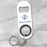 Your Boat or Name Nautical Compass Anchor White Keychain Bottle Opener<br><div class="desc">Your Personalized Name or Boat Name with a Nautical Compass and Anchor in Navy Blue on a Stylish White Bottle Opener.</div>