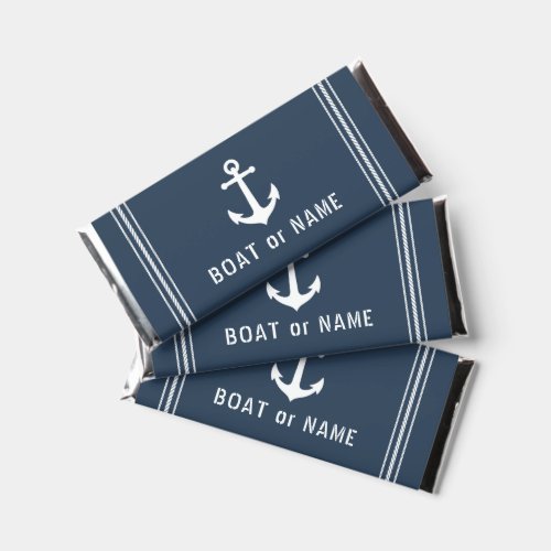 Your Boat Or Name Vintage Anchor Rope Stripe Hershey Bar Favors