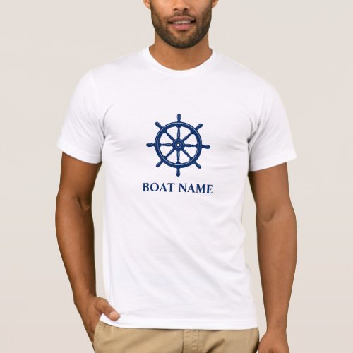 Your Boat or Name with Ships Wheel Helm T_Shirt