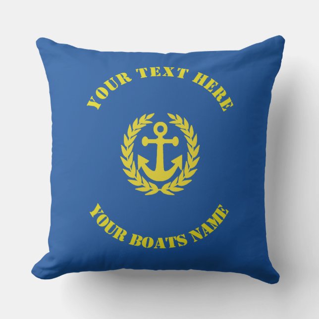 Your boats name anchor design outdoor pillow (Front)