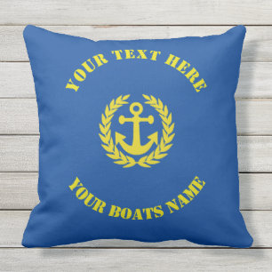 Your boats name anchor design outdoor pillow