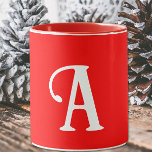 Your bold monogram in bright red Mug
