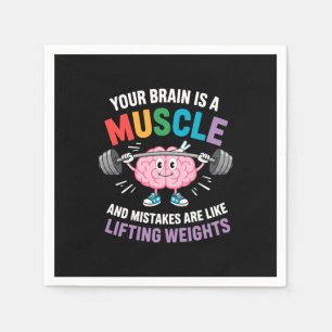 Your Brain Is a Muscle – Growth Mindset Quote Napkins