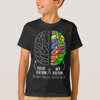 Your Brain My Brain  Brain Tumor Gray Ribbon T-Shirt