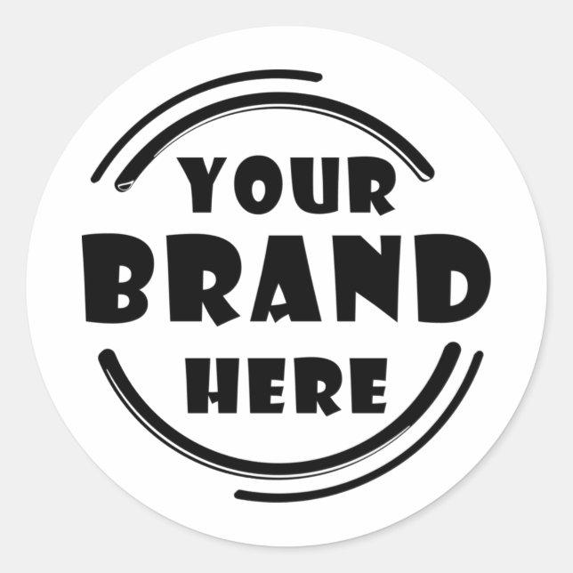Your Brand Logo Custom Classic Round Sticker (Front)