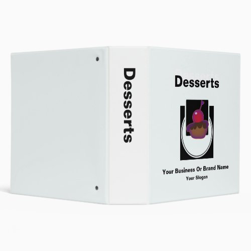 Your Brand Name Desserts 3 Ring Binder