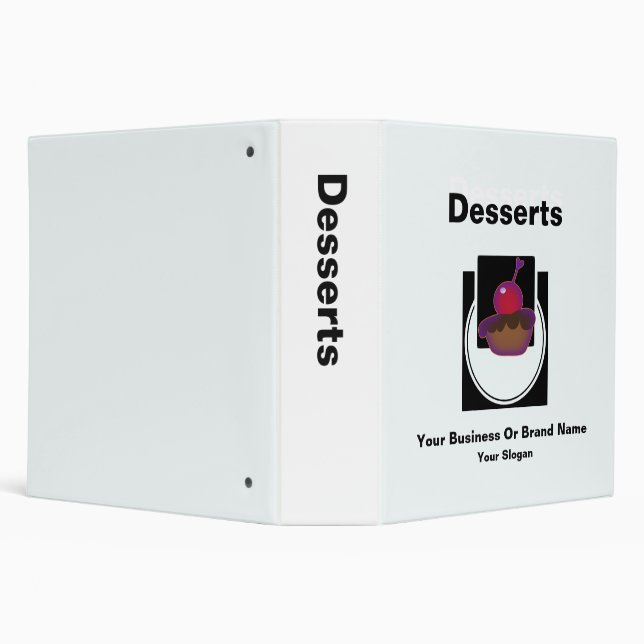Your Brand Name Desserts  3 Ring Binder (Background)