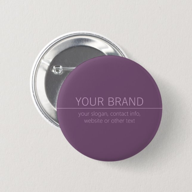 Your Brand or Business Name Modern Purple Mauve  Button (Front & Back)