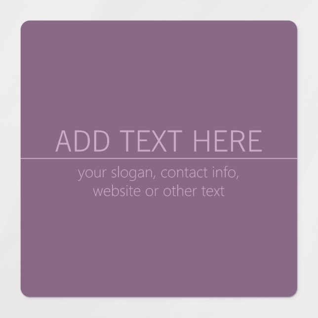 Your Brand or Business Name Modern Purple Mauve  Labels (Design 1)
