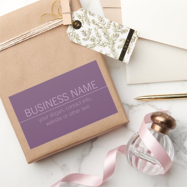 Your Brand or Business Name Modern Purple Mauve  Rectangular Sticker (Gifting)