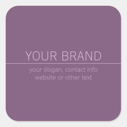 Your Brand or Business Name Modern Purple Mauve  Square Sticker