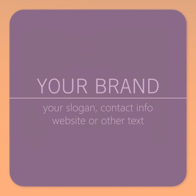 Your Brand or Business Name Modern Purple Mauve  Square Sticker (Creator Uploaded)