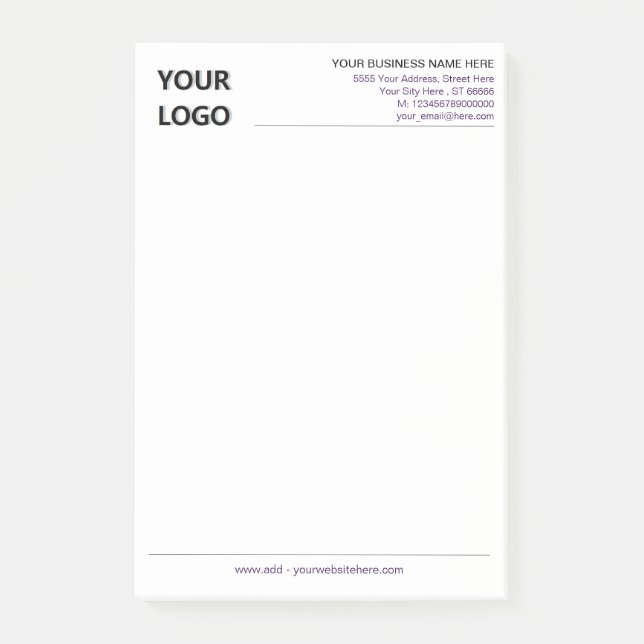 Your Branded Business Post-it® Notes Example (Front)