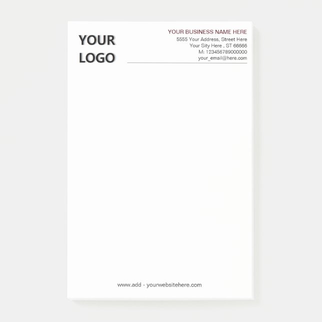 Your Branded Business Post-it® Notes Template (Front)
