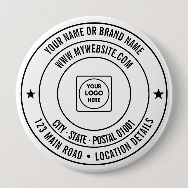Your Branded Business Promotional Template Design Button (Front)