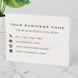 Your Branded Business Wooden Box Sign Example