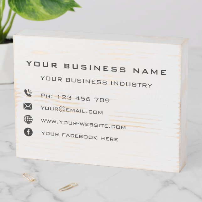 Your Branded Business Wooden Box Sign Example (In Situ Horizontal)