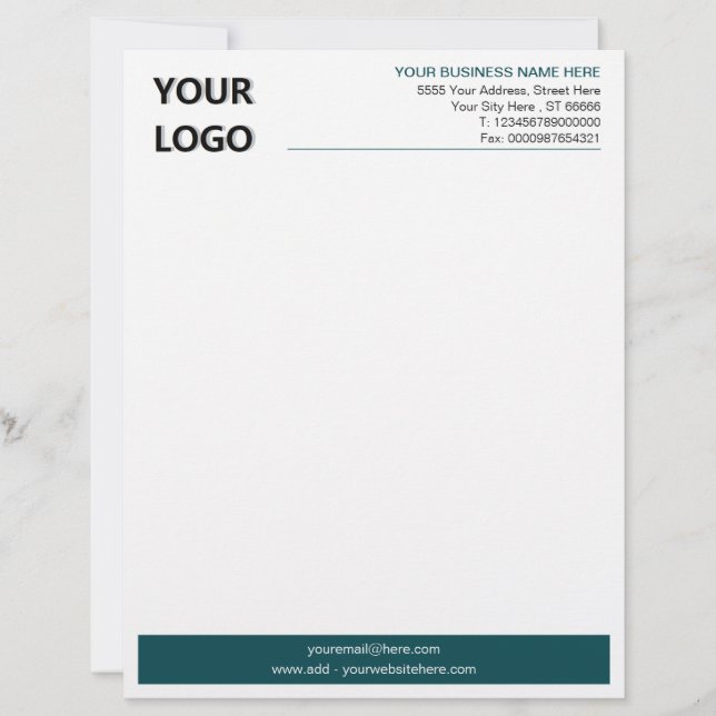 Your Branded Logo and QR Code Letterhead Template (Front)