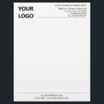 Your Branded Logo Business Letterhead Template<br><div class="desc">Custom Colors and Fonts - Design Your Own Personalized Professional Business Letterhead template with Company Logo Branded Stationery Office Supplies - Add Your Logo - Image - Photo or QR Code / and Name - Company / Address - Contact Information / More - Resize and move or remove and add...</div>