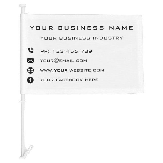 Your Branded Promotional Business Car Flag Example (Front)