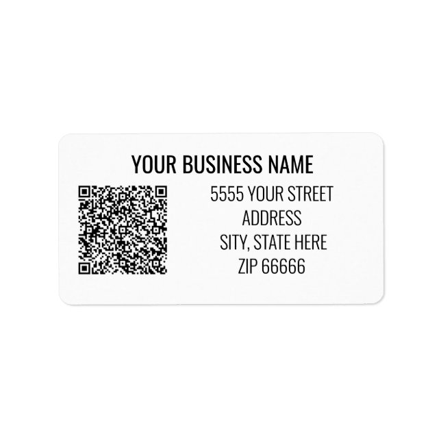 Your Branded QR Code Name Address Labels Template (Front)