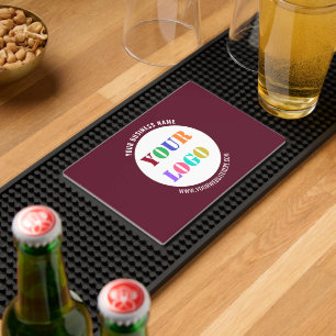 Your Busines Logo and Text Branded Bar Mat Example
