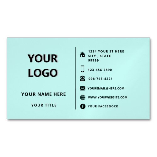 Your Business Card Magnet with Logo _ Choose Color