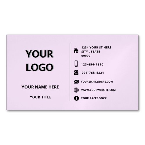 Your Business Card Magnet with Logo Choose Colors