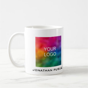 Your Business Company Logo Add Name Text Modern Coffee Mug