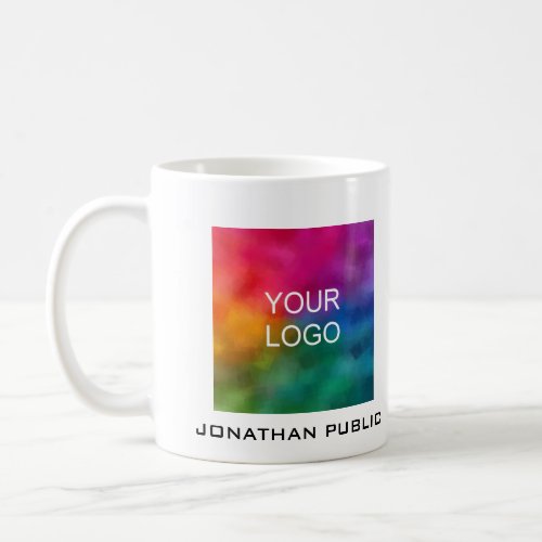 Your Business Company Logo Add Name Text Modern Coffee Mug