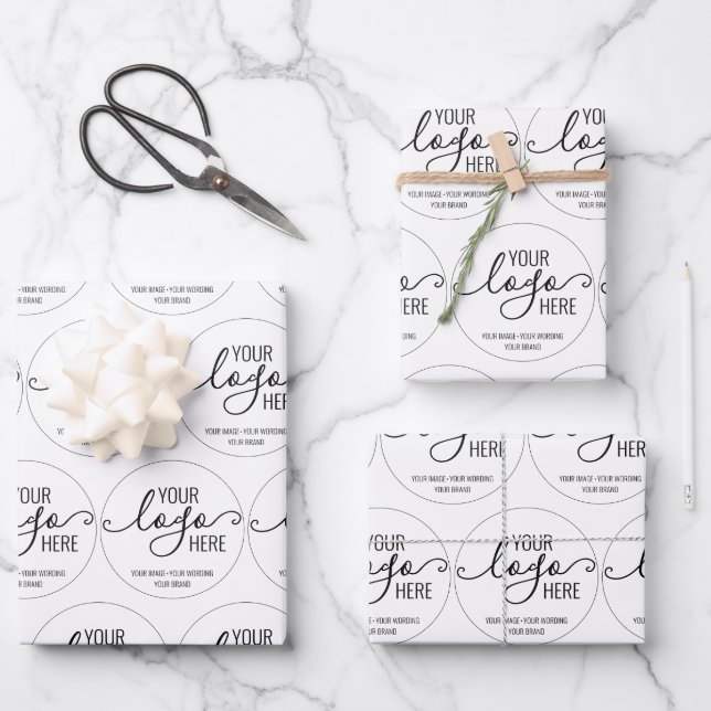 Your Business Company Logo Branding Markeiting Wrapping Paper Sheets (Front)