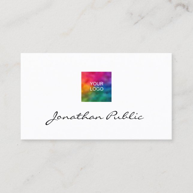 Your Business Company Logo Here Modern Template Business Card (Front)