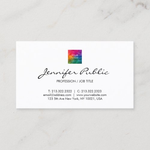 Your Business Company Logo Here Professional Business Card