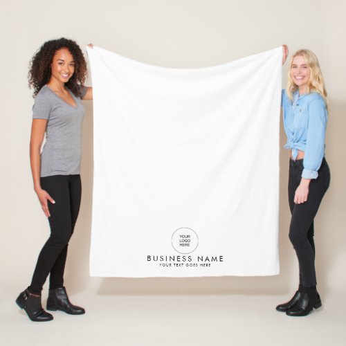 Your Business Company Logo Here Stylish Simple Fleece Blanket