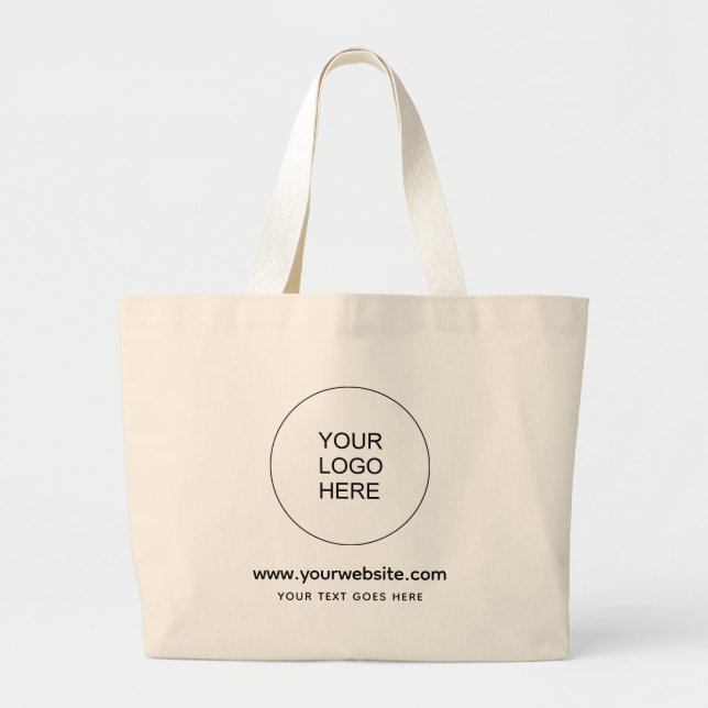Your Business Company Logo Here Website Address Large Tote Bag (Front)