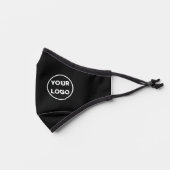Your Business Company Logo on Black Premium Face Mask (Left)