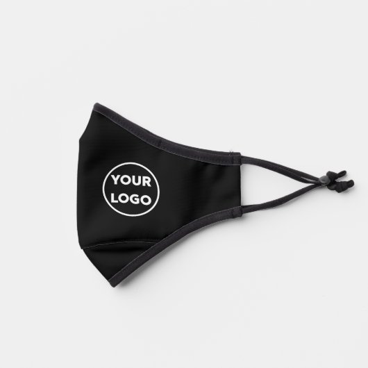 Your Business Company Logo on Black Premium Face Mask (Left)