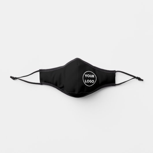 Your Business Company Logo on Black Premium Face Mask (Front)