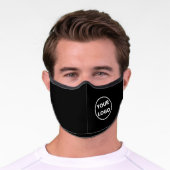 Your Business Company Logo on Black Premium Face Mask (Worn)