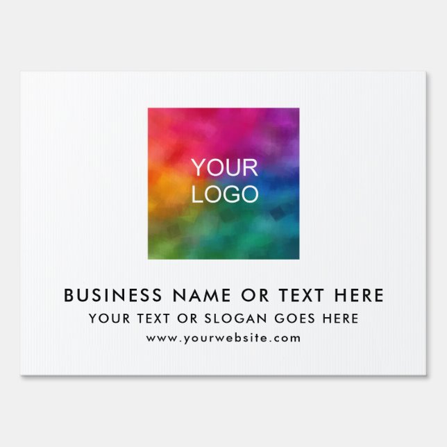 Your Business Company Logo Or Image Modern Yard Sign (Front)