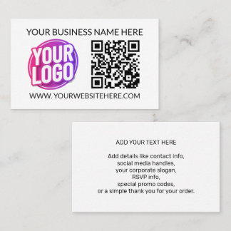 Your Business Company Team Logo & QR Code and Text Card