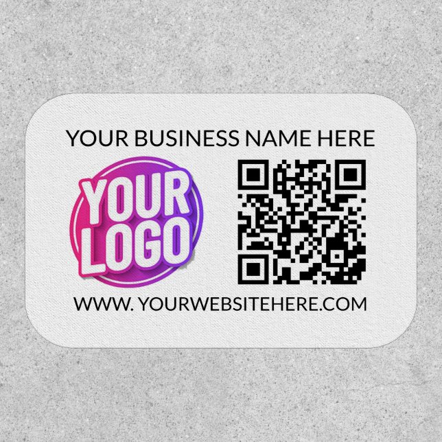 Your Business Company Team Logo & QR Code and Text Patch (Front)