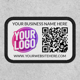 Your Business Company Team Logo & QR Code & Text Patch