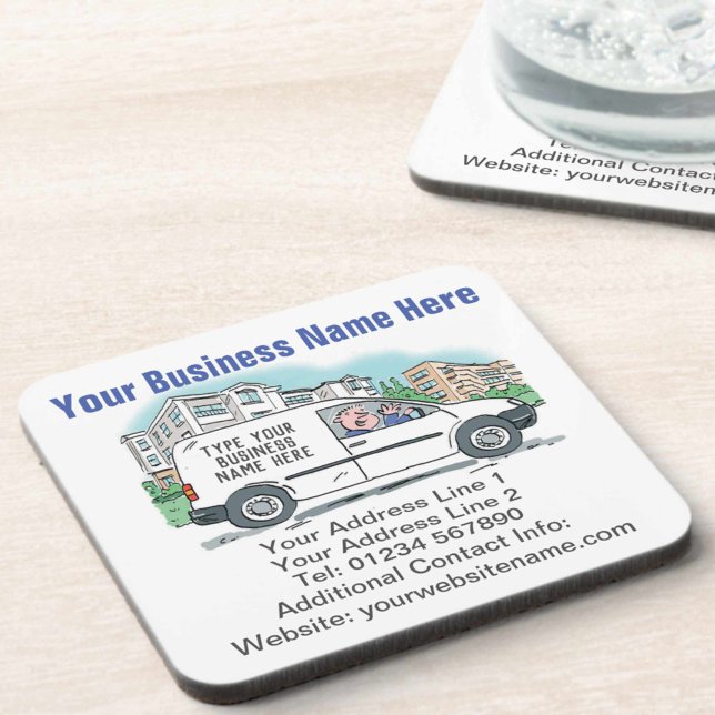 Your Business Details on Beverage Coaster (Creator Uploaded)
