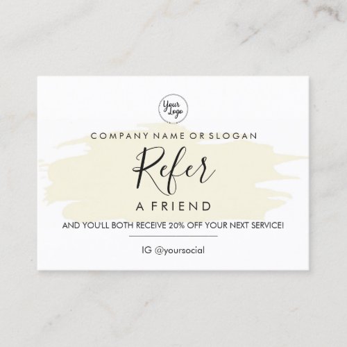 Your Business Image Logo type Referral Business Card