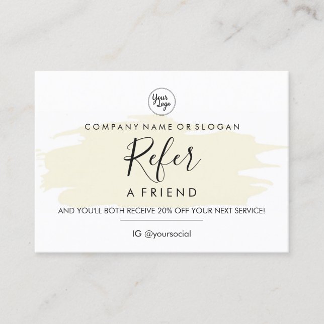Your Business Image Logo type Referral Card (Front)