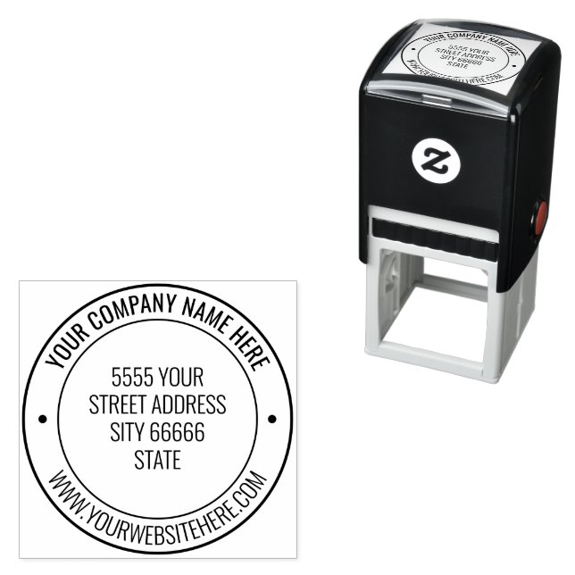 Your Business Info Address Round Self-inking Stamp (In Situ)