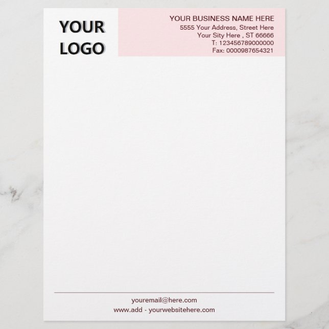 Your Business Info Company Letterhead Template (Front)