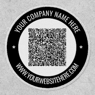 Your Business Info QR Code Branded Patch Example