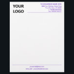 Your Business Letterhead Custom Colors and Fonts<br><div class="desc">Custom Colors and Fonts - Simple Personalized Your Business Letterhead with Company Logo - Choose / add your favorite elements and text colors / fonts and size ! Resize and move or remove and add elements - Image / text with Customization tool ! Add Your Logo - Image - Photo...</div>